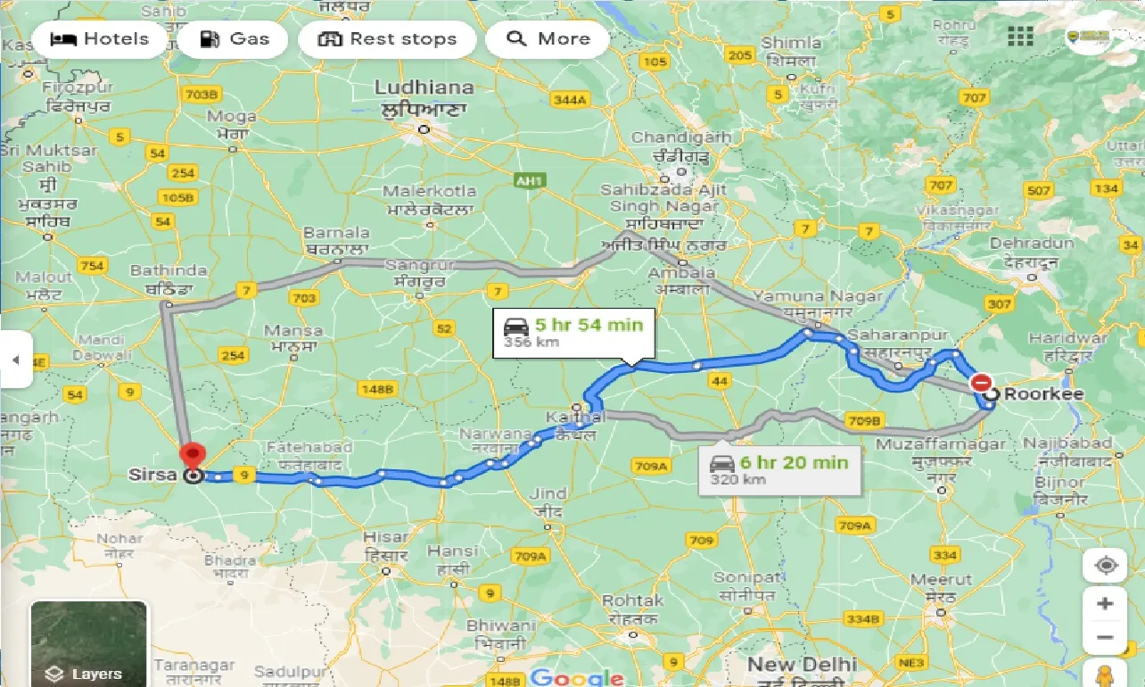 roorkee-to-sirsa-one-way