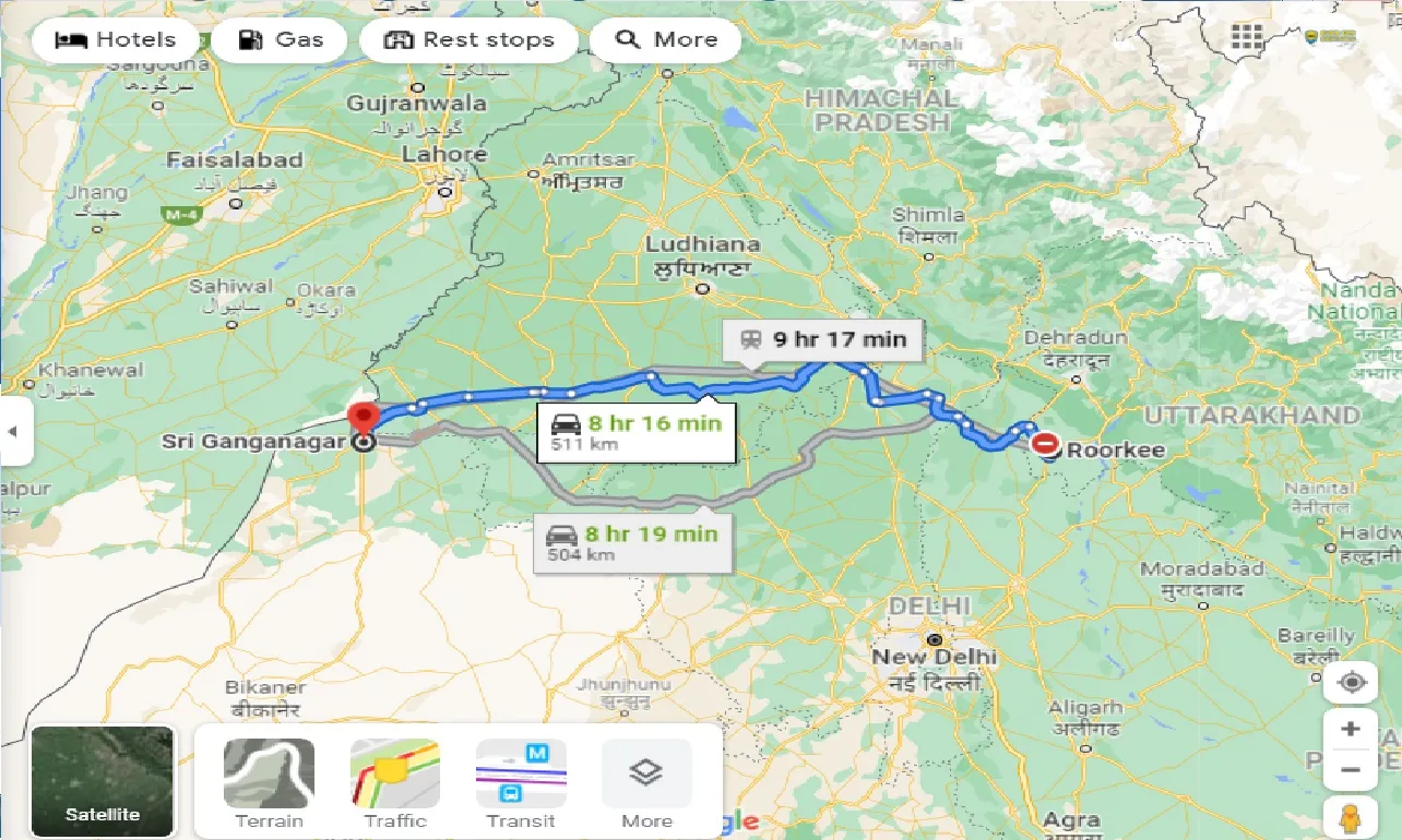 roorkee-to-sri-ganganagar-one-way