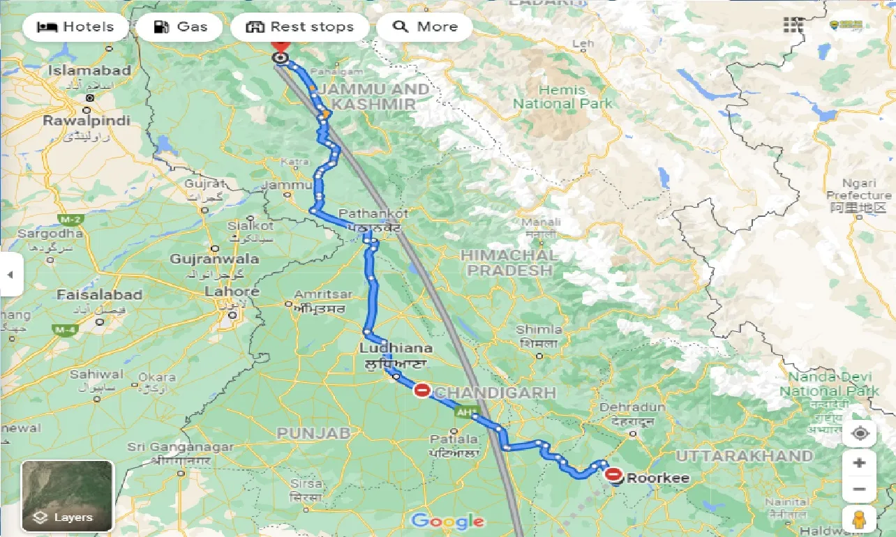 roorkee-to-srinagar-one-way