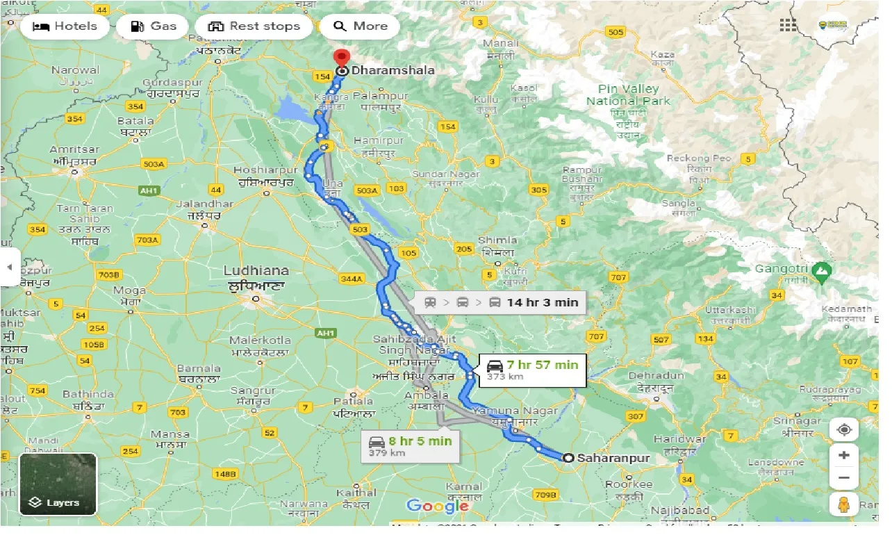 saharanpur-to-dharamshala-one-way