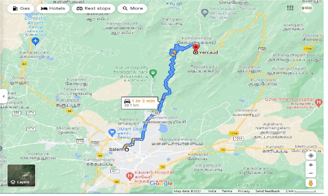 salem-to-yercaud-one-way