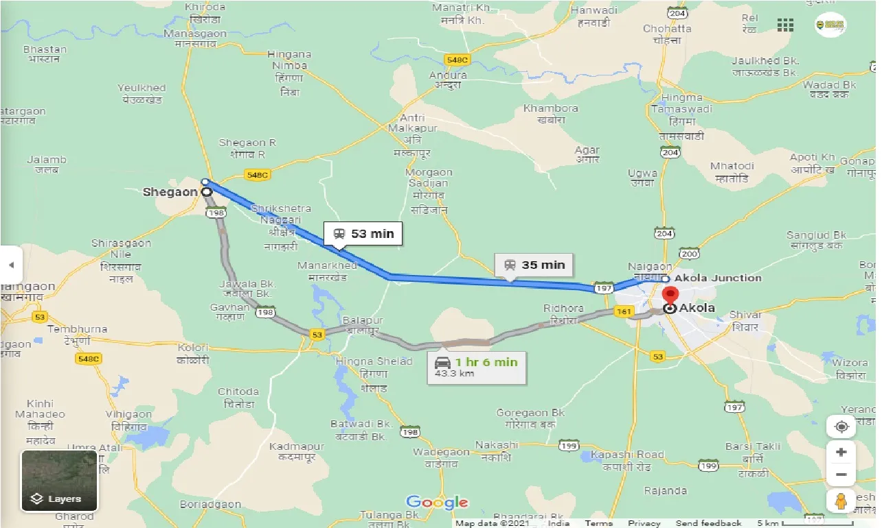 shegaon-to-akola-one-way