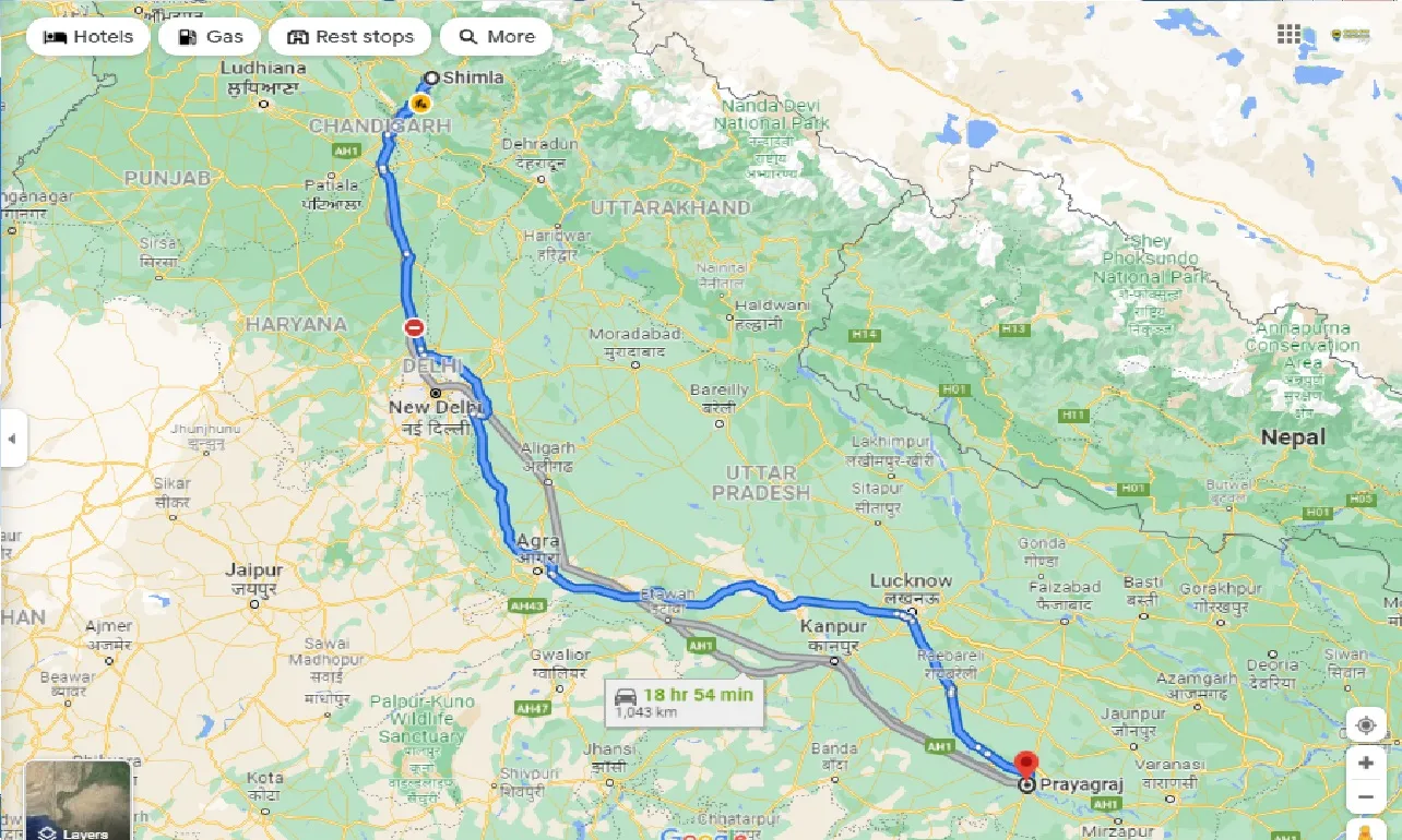 shimla-to-allahabad-one-way