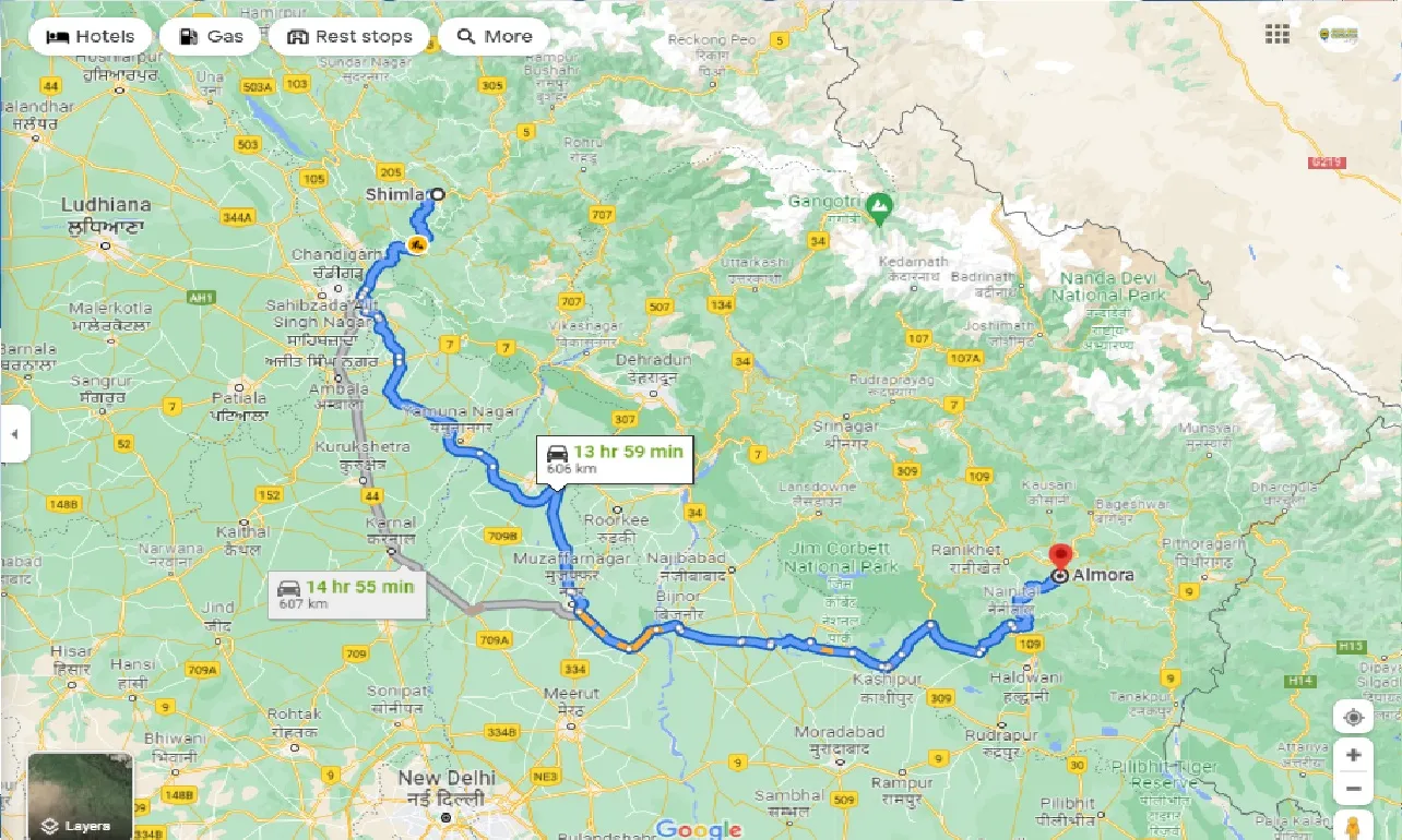 shimla-to-almora-one-way