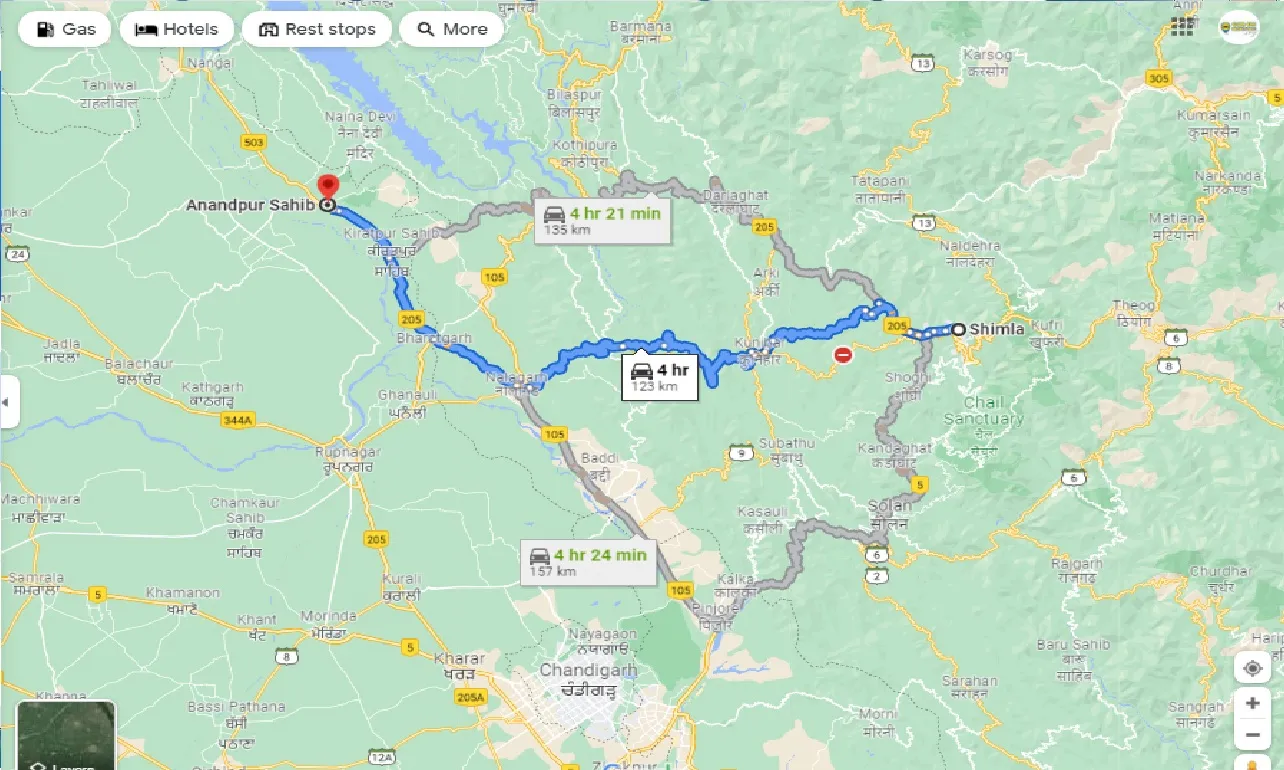 shimla-to-anandpur-sahib-one-way
