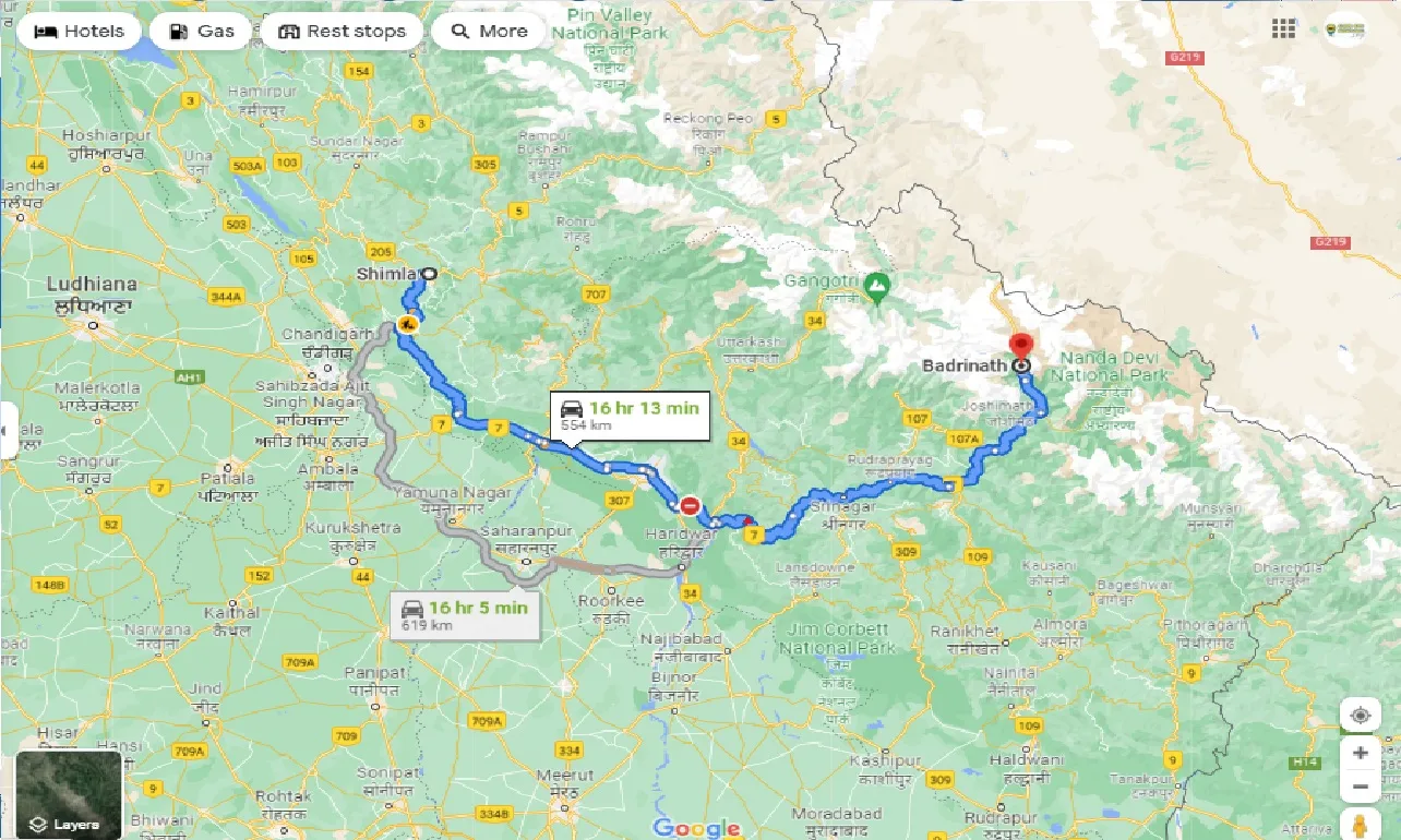 shimla-to-badrinath-one-way