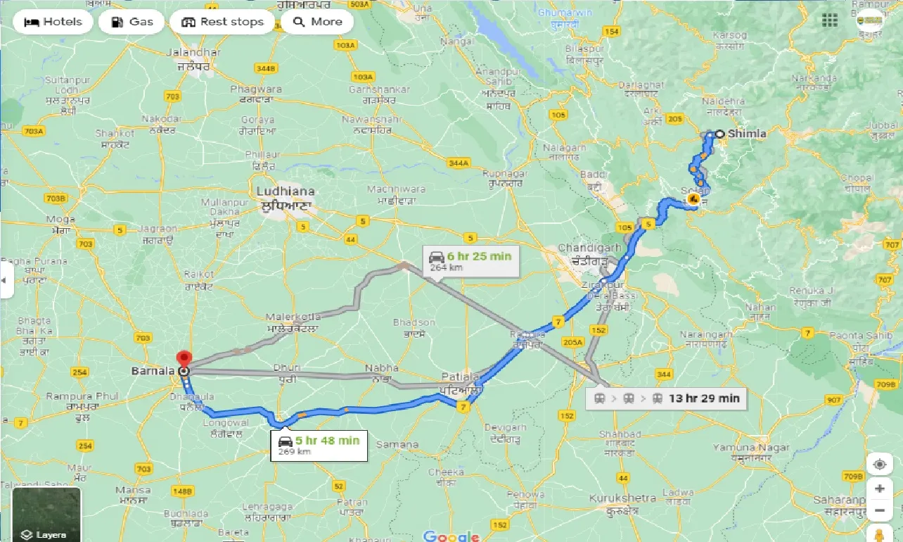 shimla-to-barnala-one-way