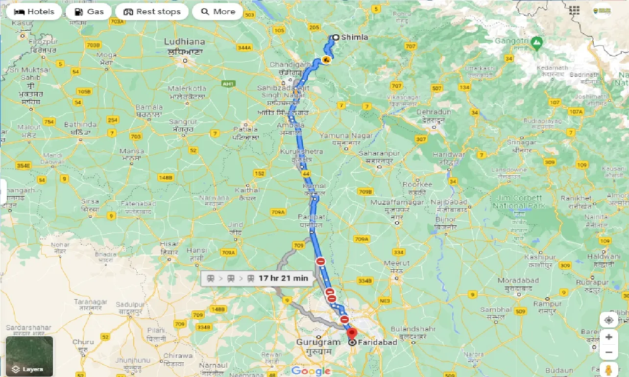 shimla-to-faridabad-taxi