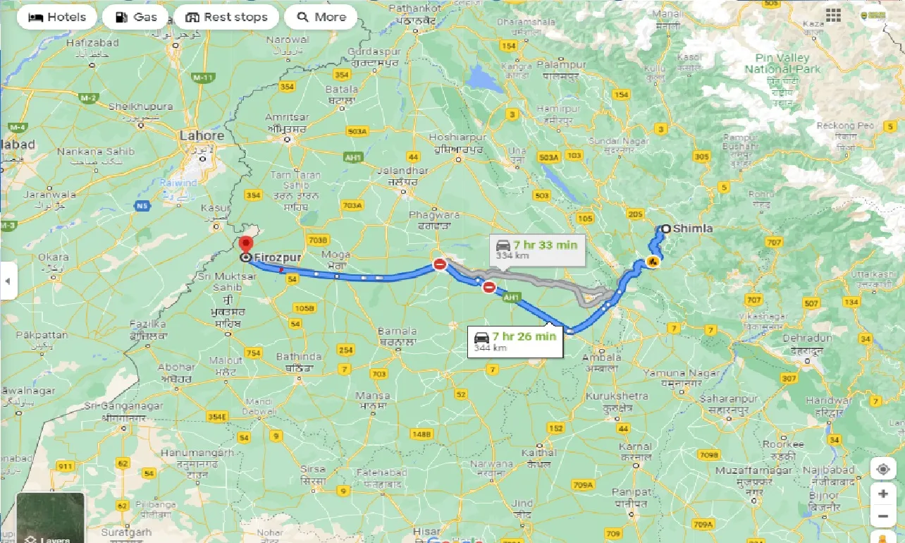 shimla-to-firozpur-taxi