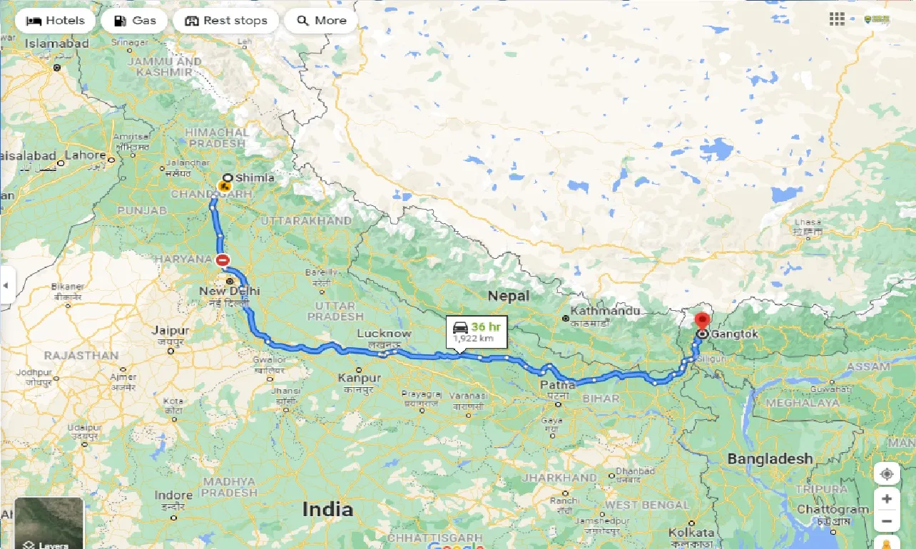 shimla-to-gangtok-one-way