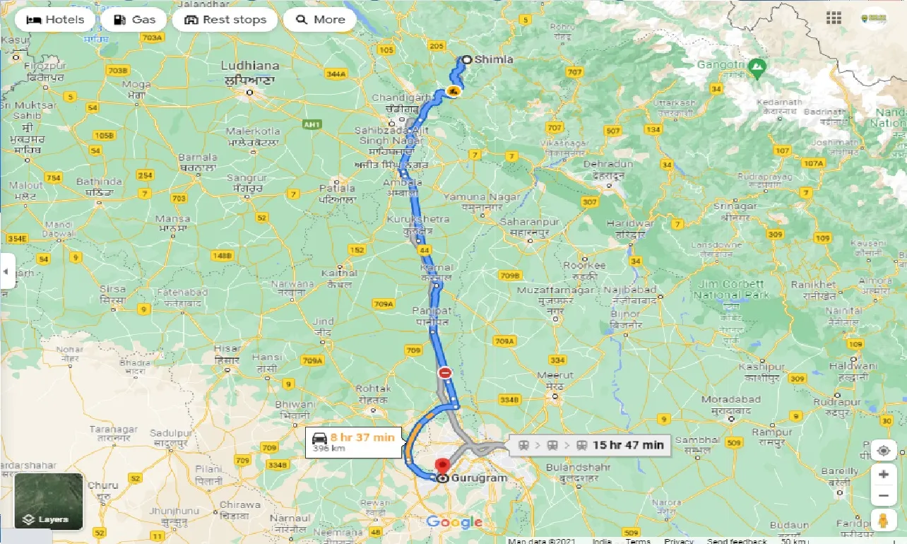 shimla-to-gurgaon-taxi