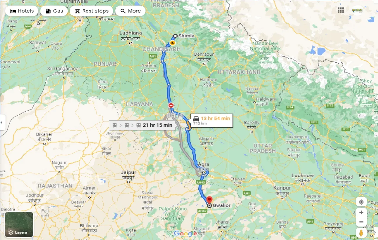 shimla-to-gwalior-one-way