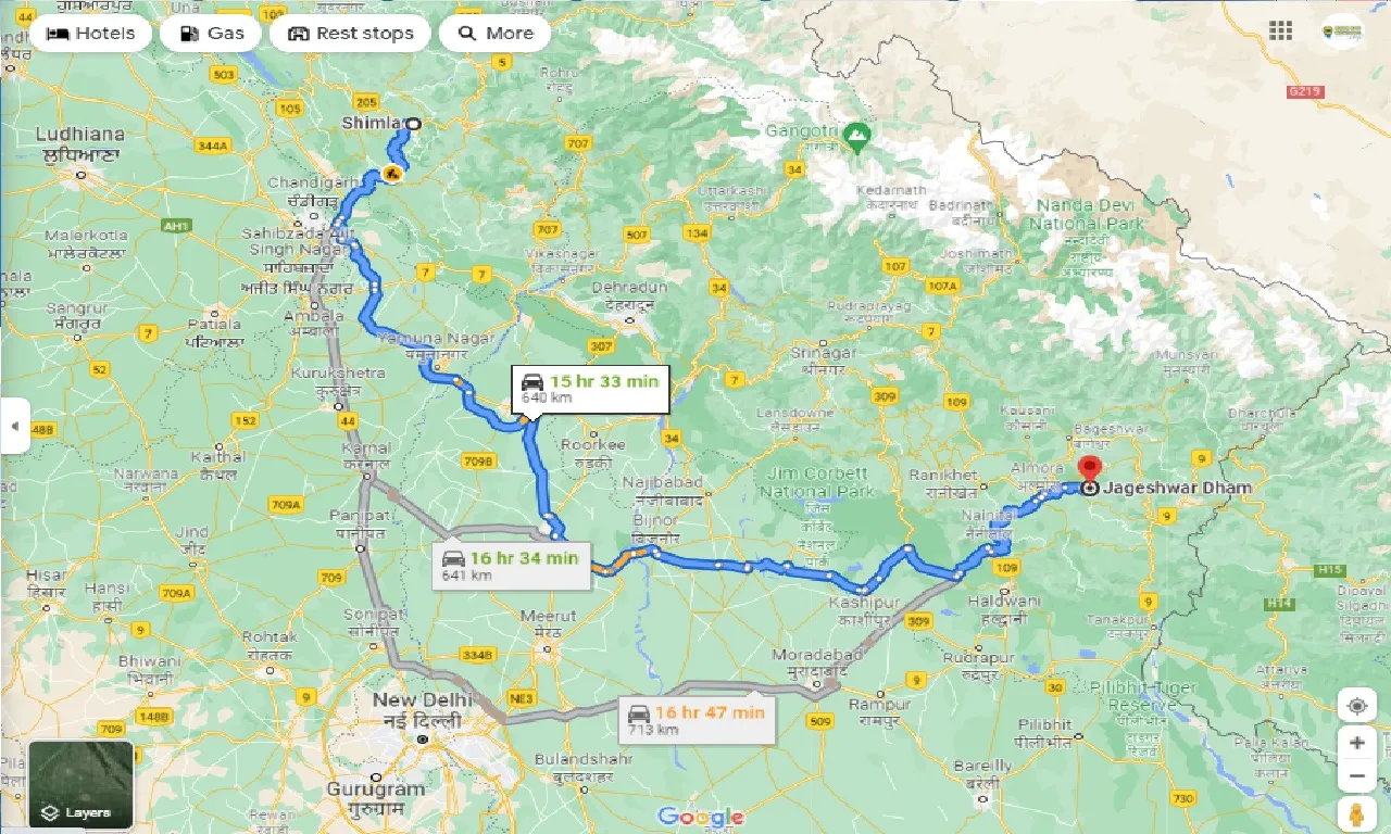 shimla-to-jageshwar-dham-one-way