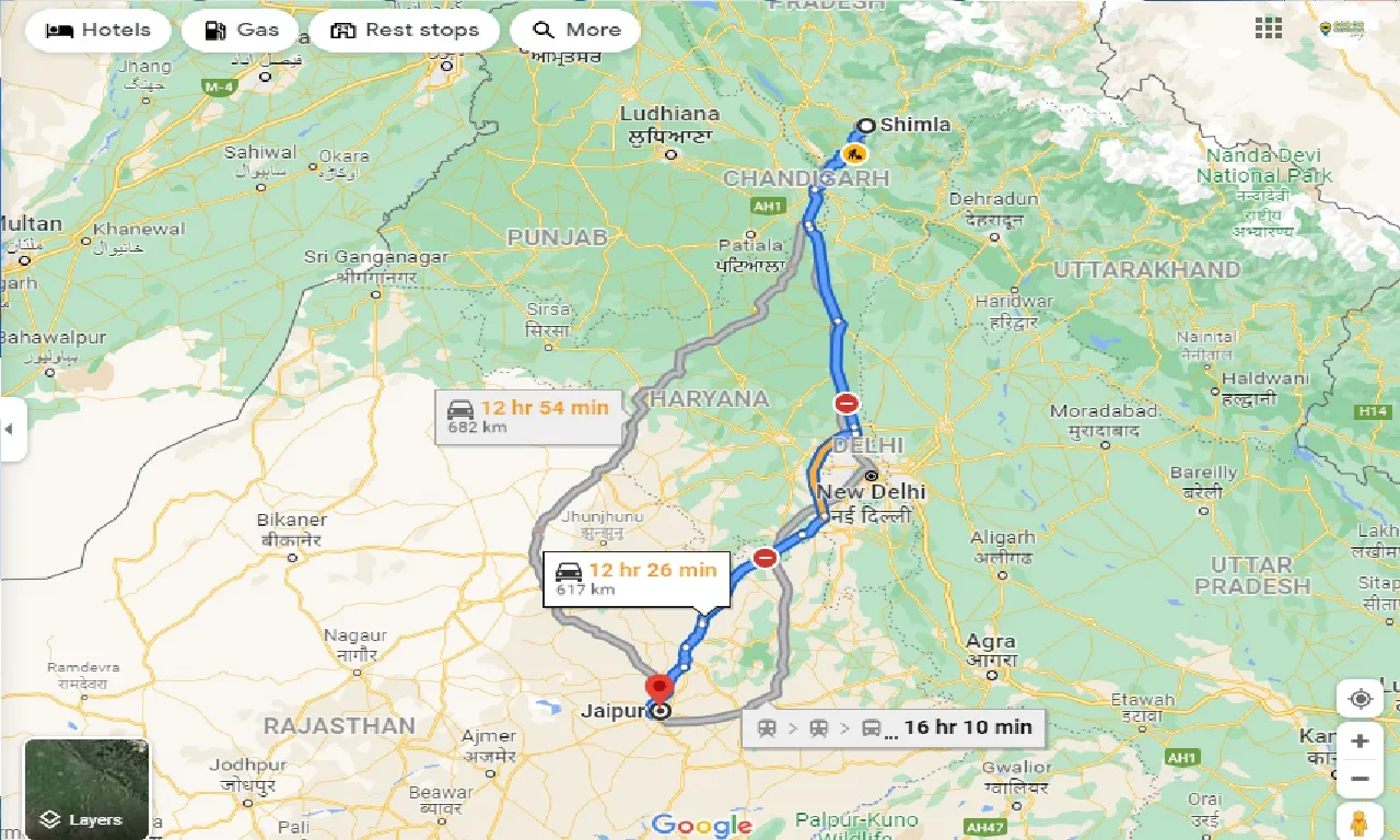 shimla-to-jaipur-one-way