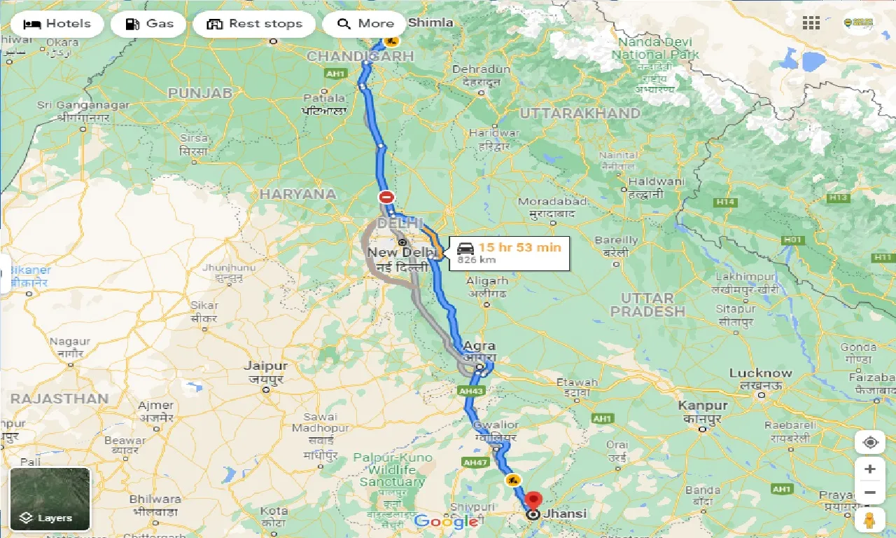 shimla-to-jhansi-taxi