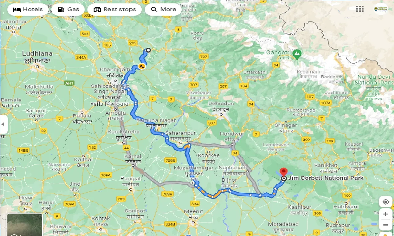 shimla-to-jim-corbett-national-park-one-way