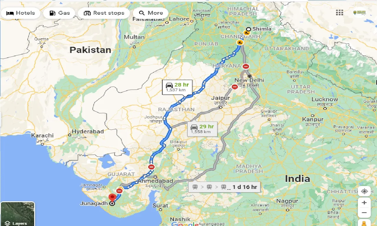 shimla-to-junagadh-taxi