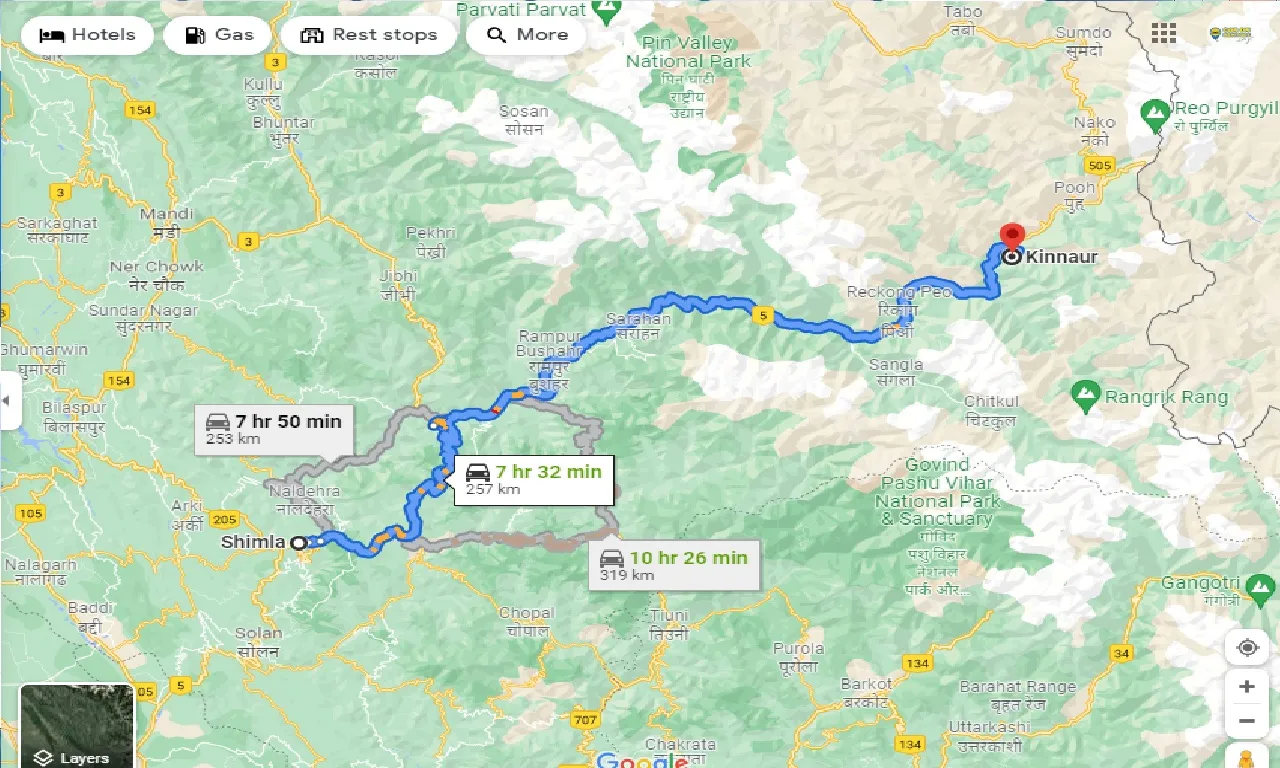 shimla-to-kinnour-one-way