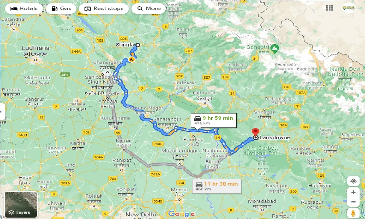 shimla-to-lansdowne-taxi