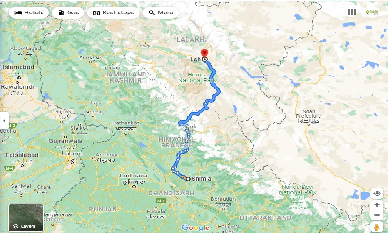 shimla-to-leh-one-way