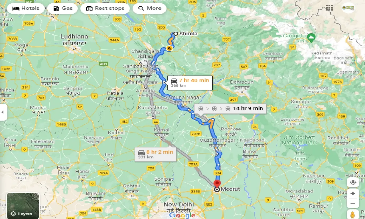 shimla-to-meerut-one-way