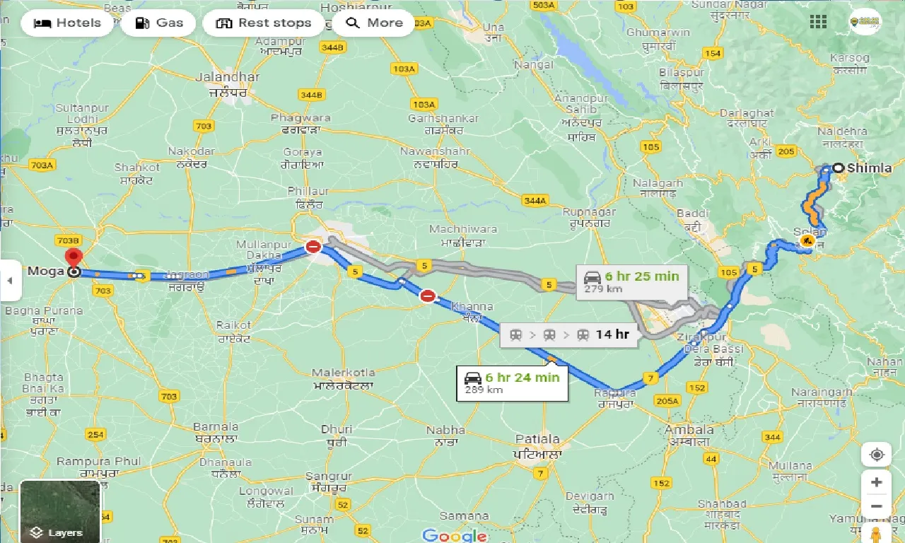 shimla-to-moga-one-way