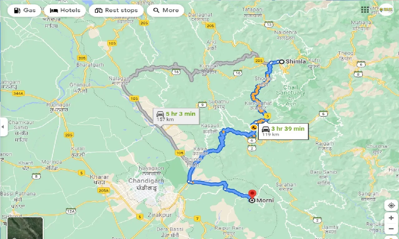 shimla-to-morni-hills-one-way
