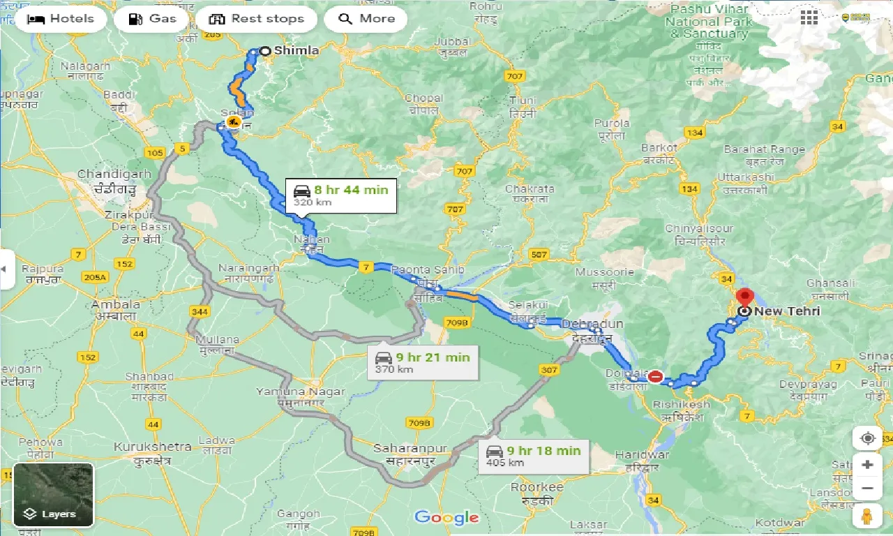 shimla-to-new-tehri-one-way