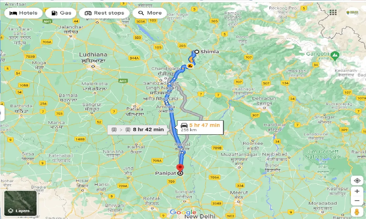 shimla-to-panipat-one-way