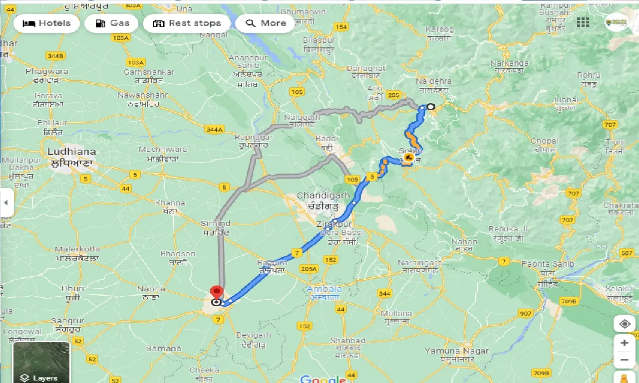 shimla-to-patiala-one-way