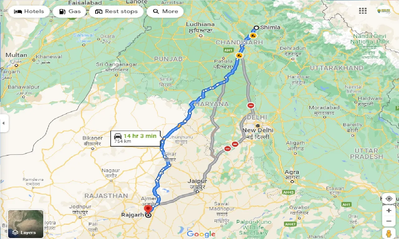 shimla-to-rajgarh-hp-one-way