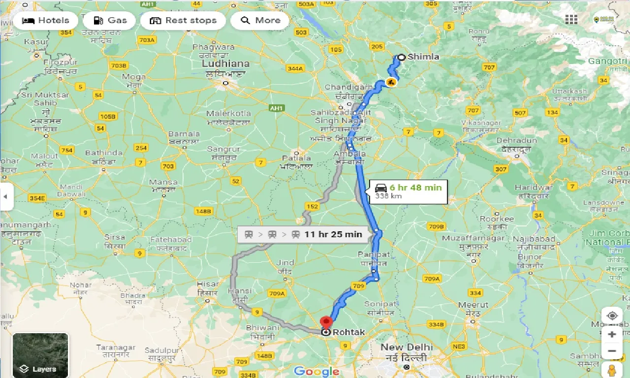 shimla-to-rohtak-one-way