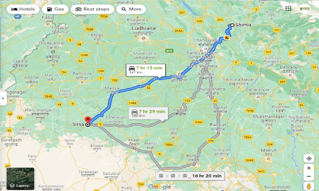 shimla-to-sirsa-taxi
