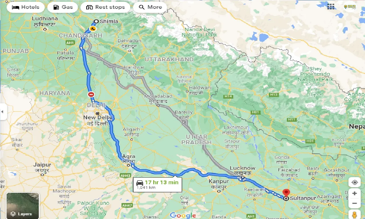 shimla-to-sultanpur-taxi
