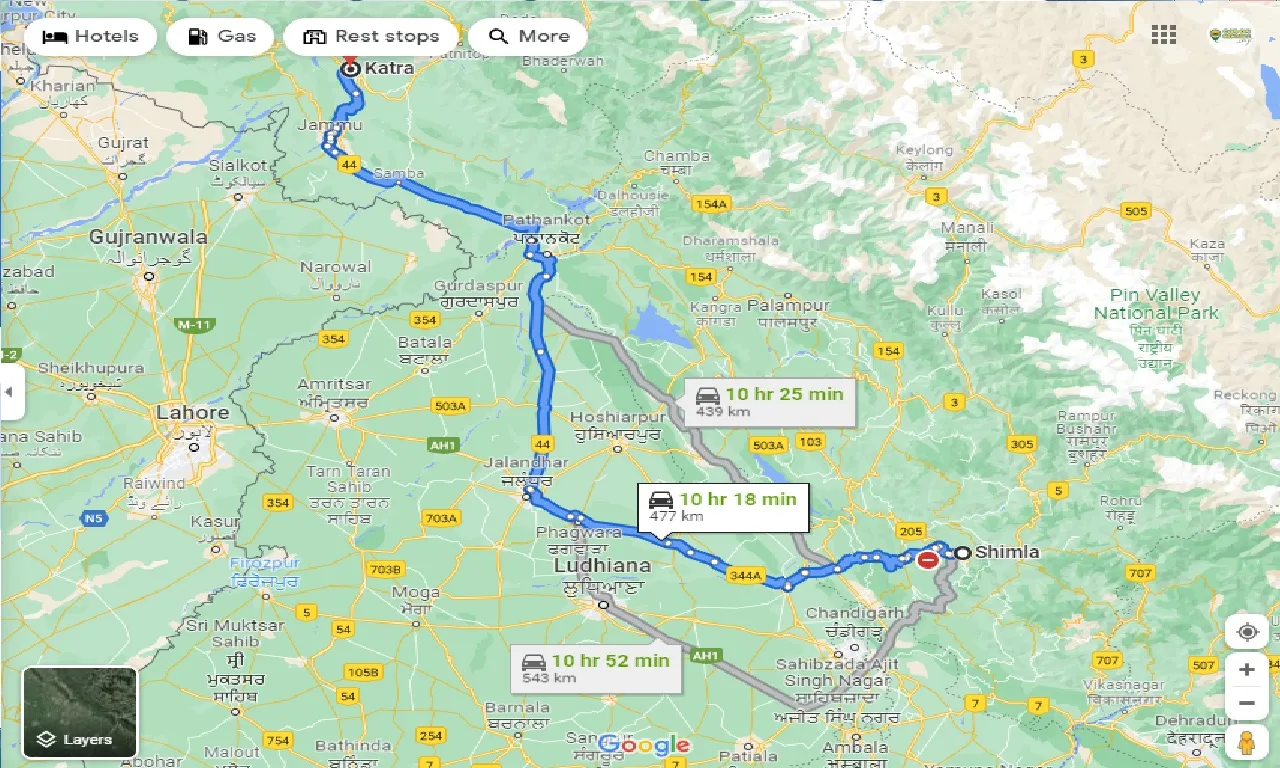 shimla-to-vaishno-devi-one-way