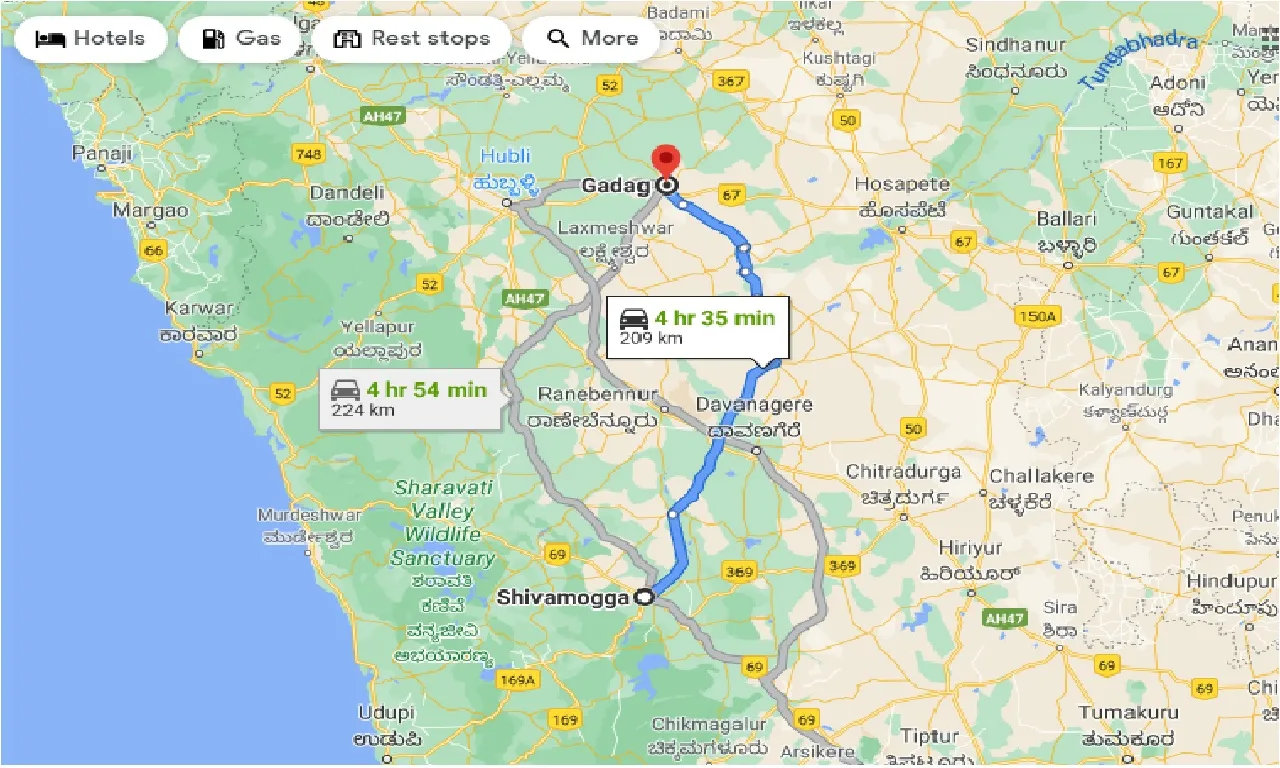 shimoga-to-gadag-taxi