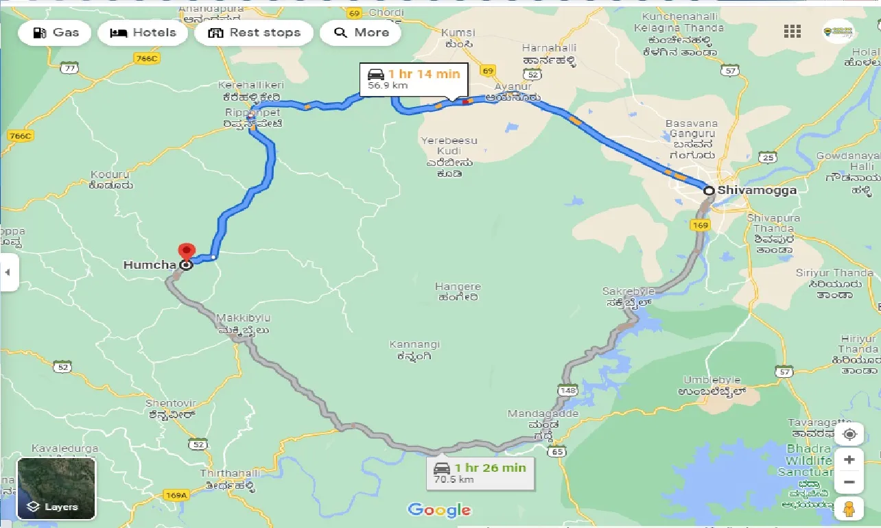 shimoga-to-humcha-one-way