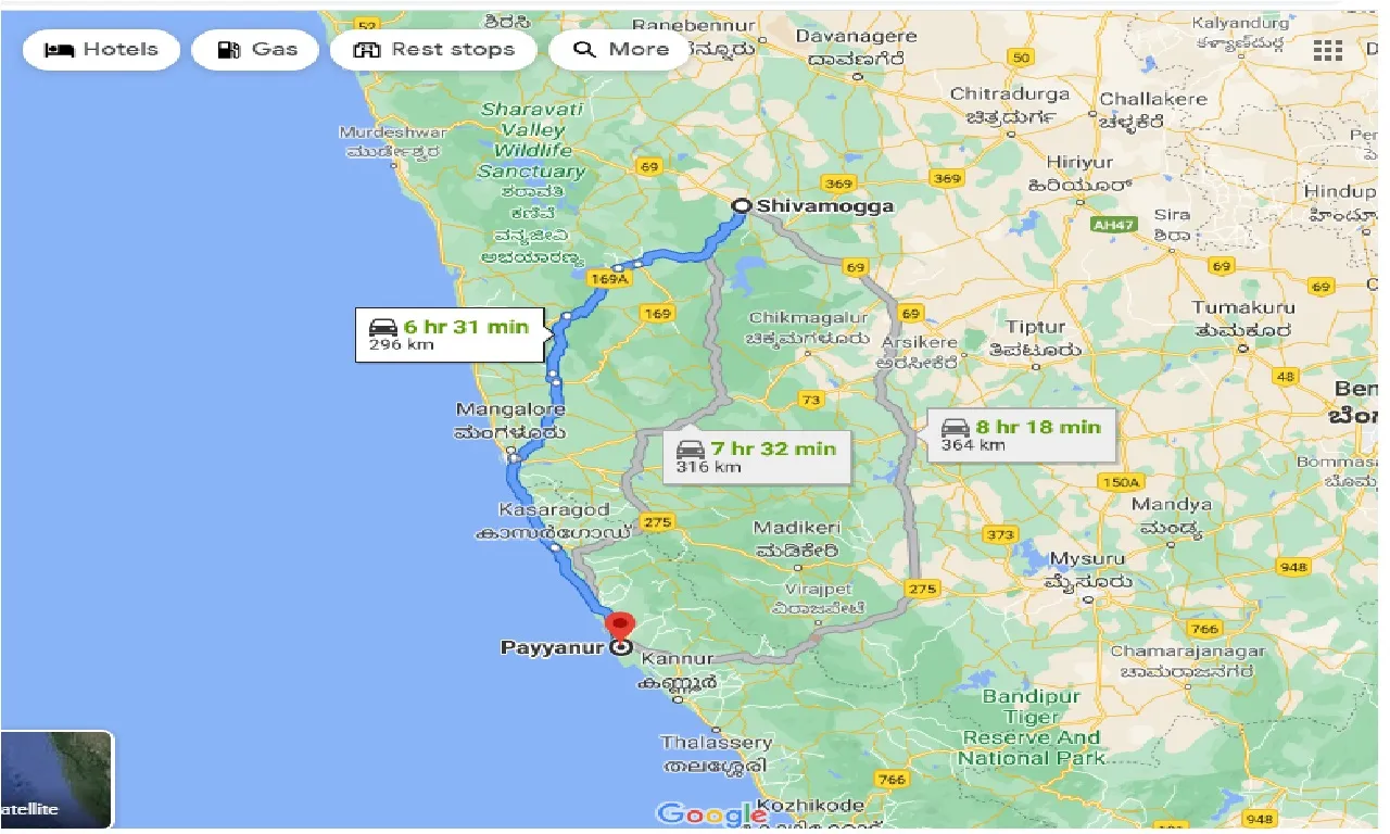 shimoga-to-payyanur-taxi