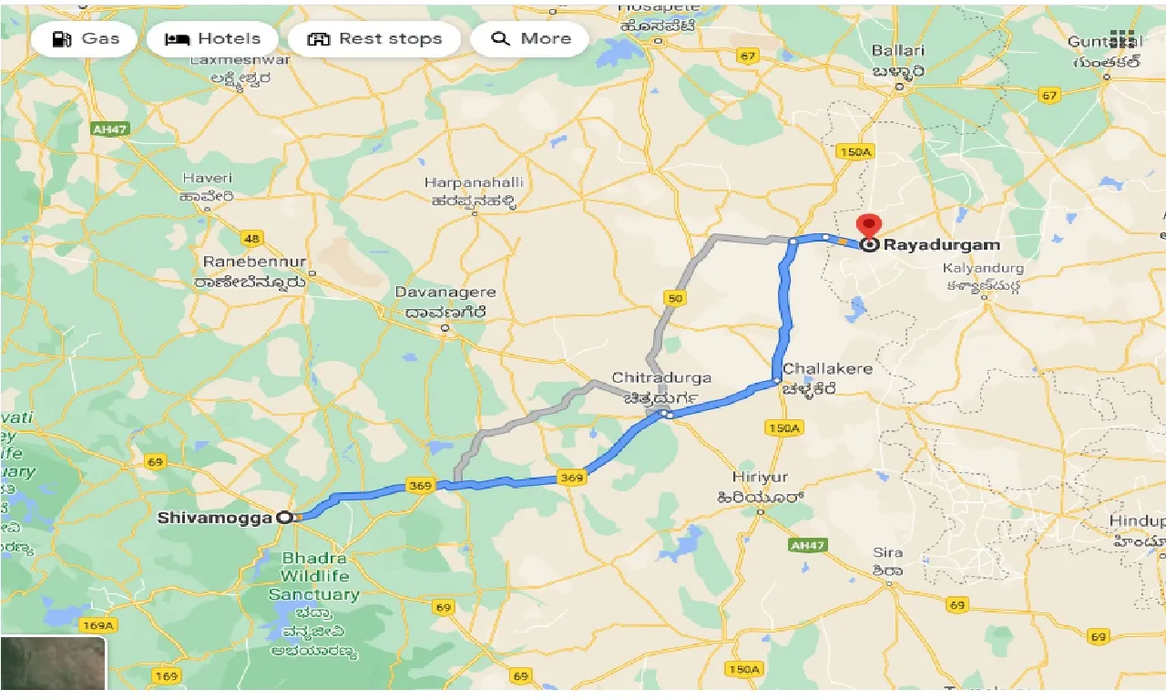 shimoga-to-rayadurgam-taxi