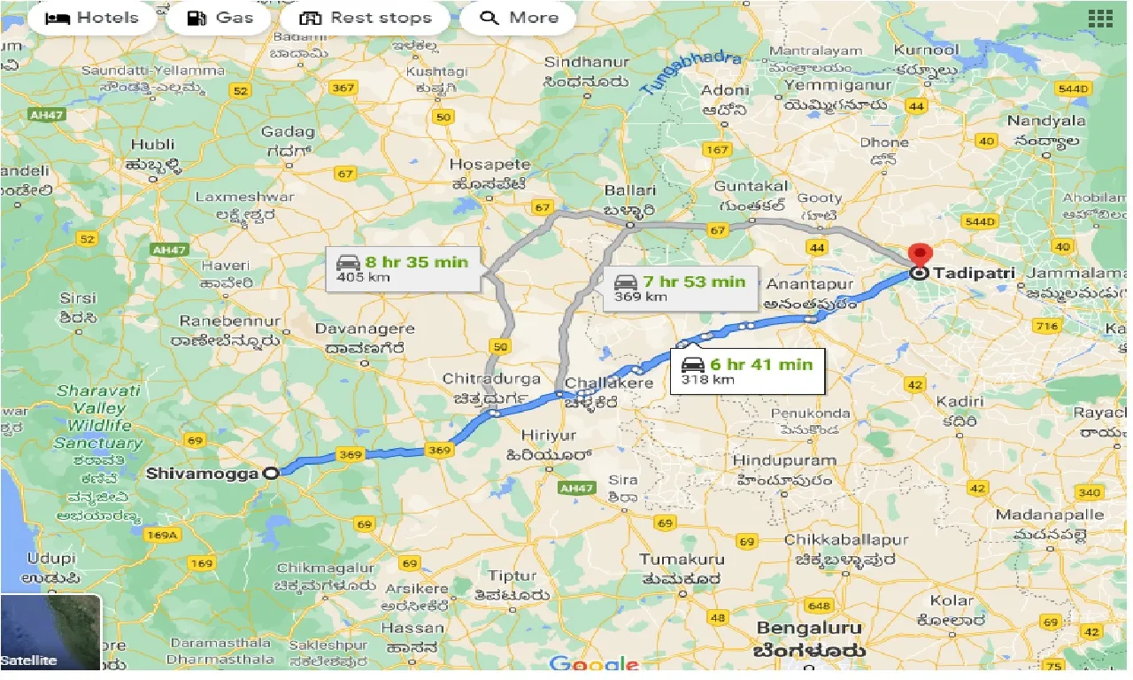 shimoga-to-tadipatri-taxi