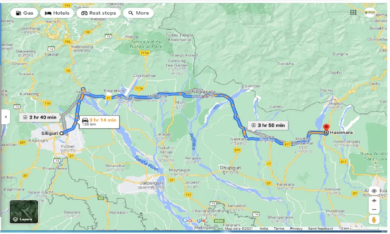 siliguri-to-hasimara-one-way