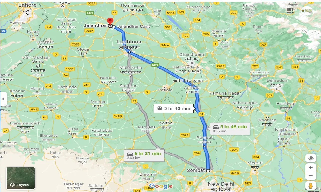 sonipat-to-Jalandhar-one-way