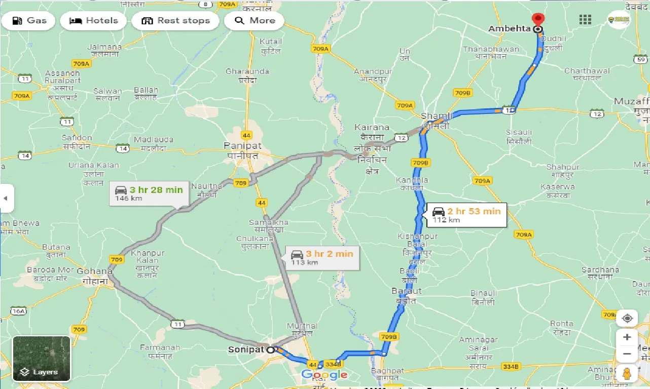 sonipat-to-ambehta-one-way