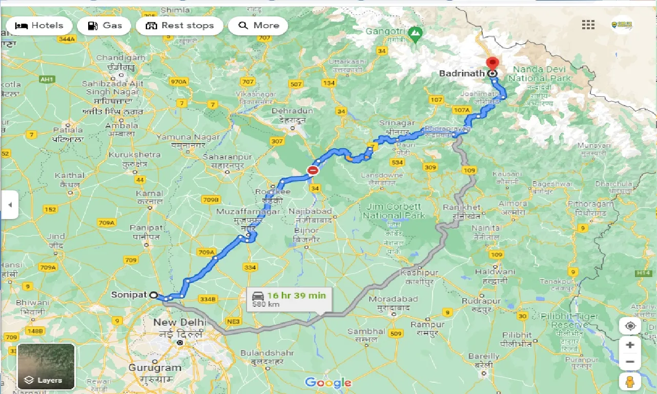 sonipat-to-badrinath-one-way