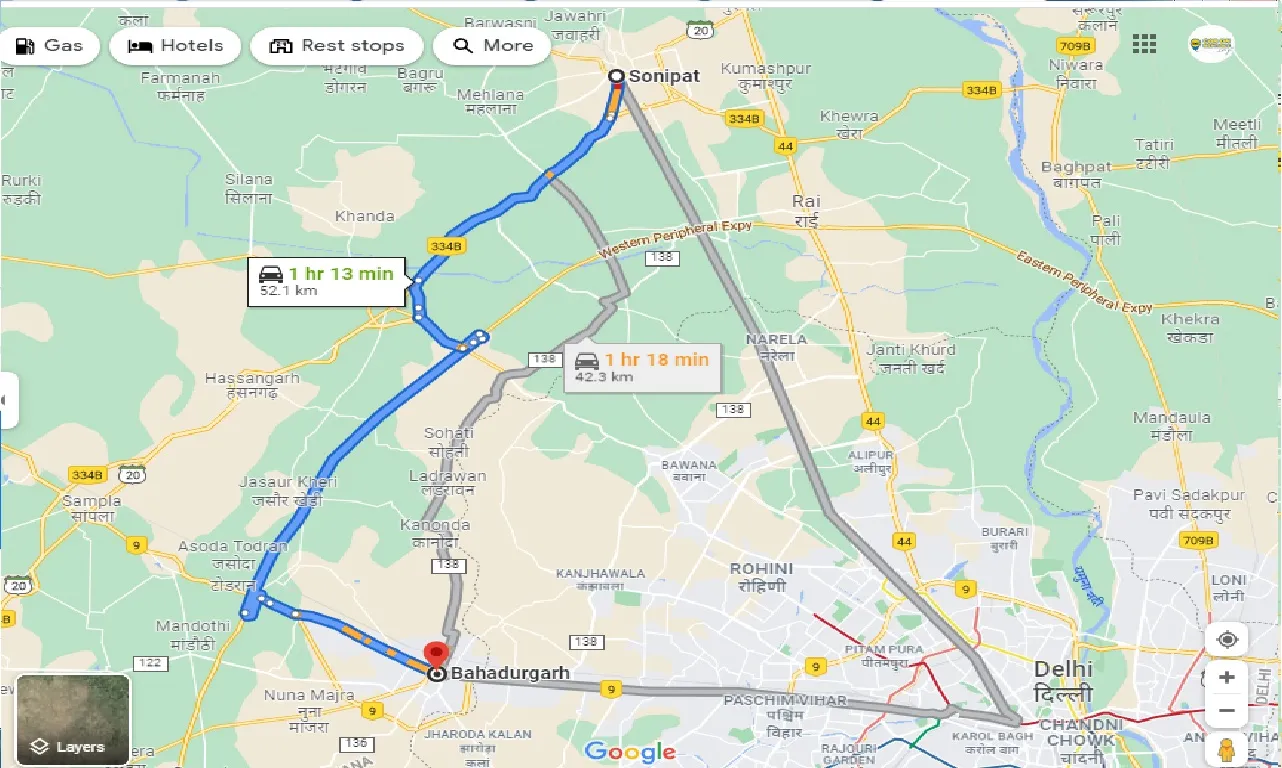 sonipat-to-bahadurgarh-one-way