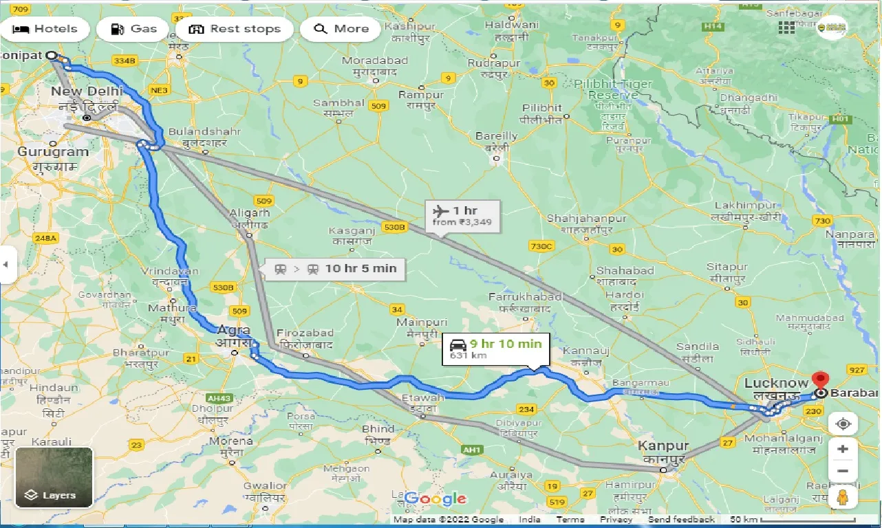 sonipat-to-barabanki-one-way