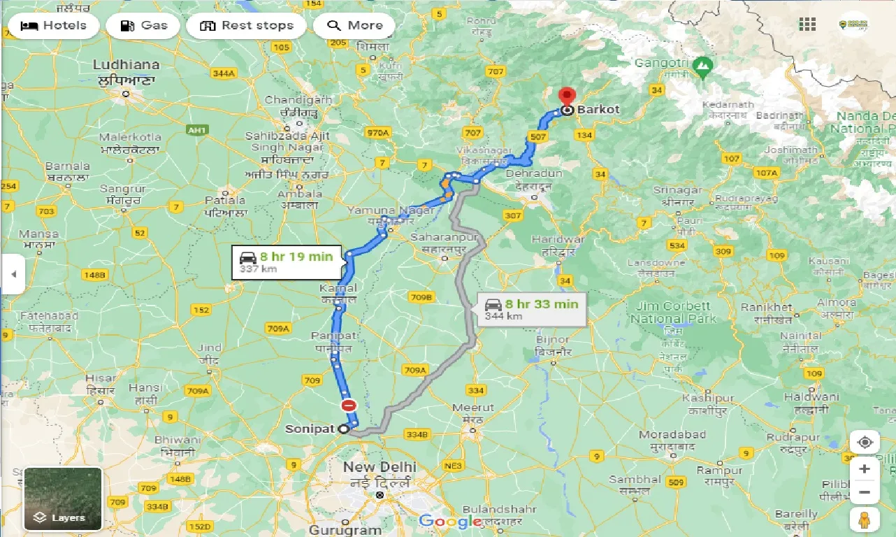 sonipat-to-barkot-one-way