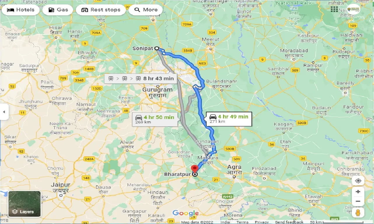 sonipat-to-bharatpur-one-way