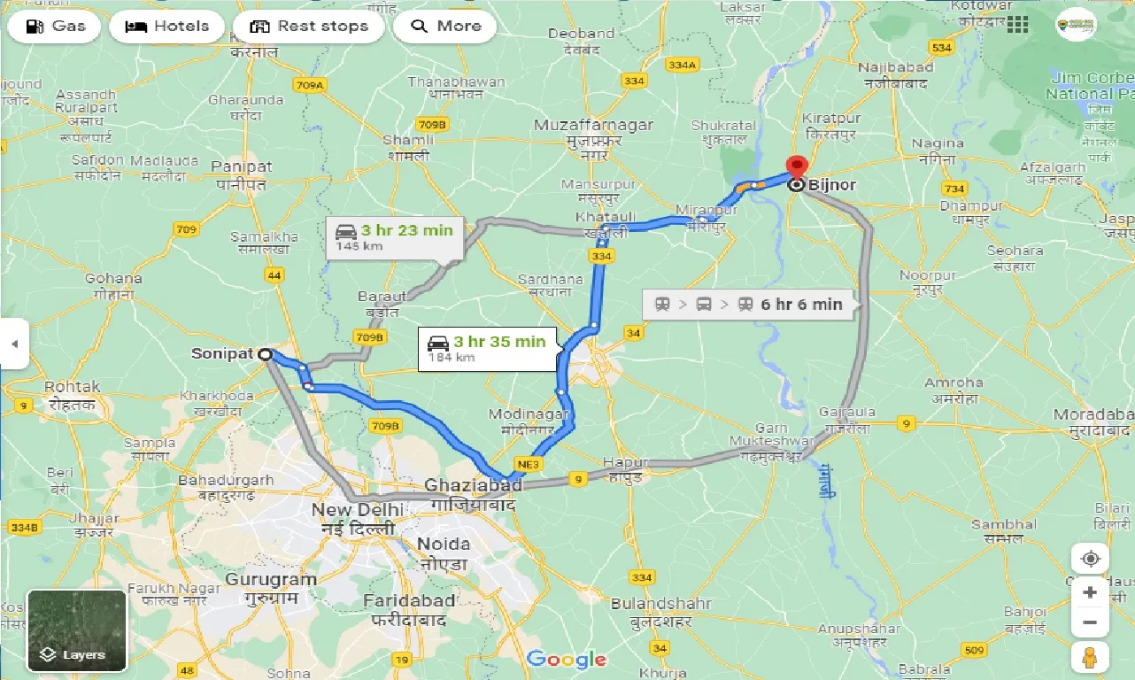sonipat-to-bijnor-one-way