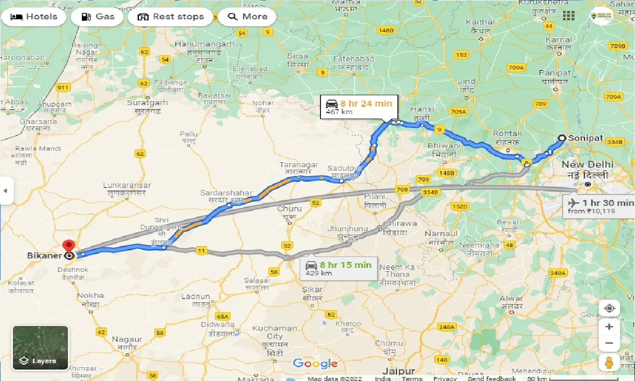 sonipat-to-bikaner-one-way